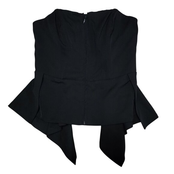Guess By Marciano Womens Black 2000s Y2K Piccadilly Strapless Peplum Top Size 4 - Picture 1 of 7